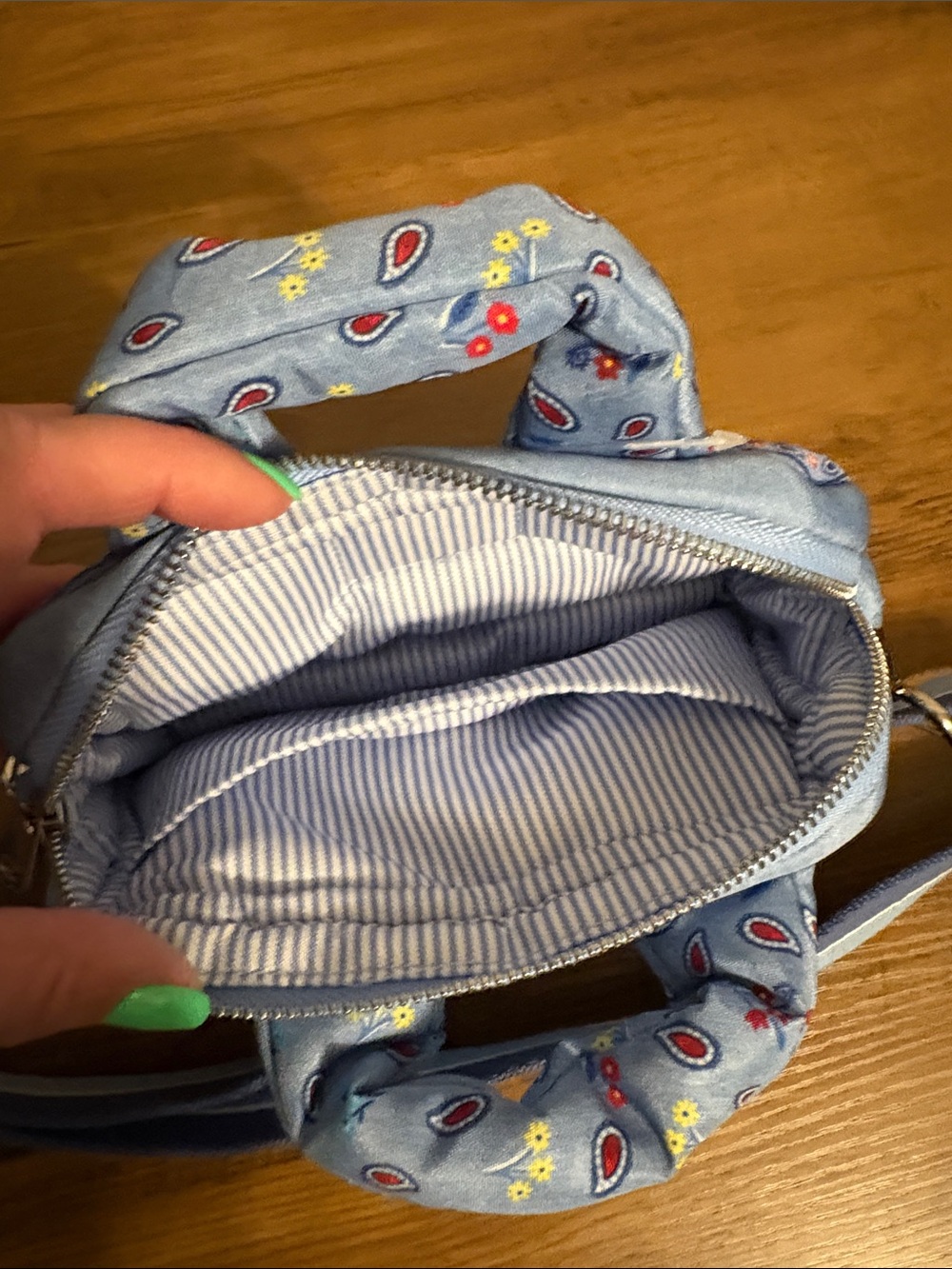 Brighton Light Blue Bandana Love Floral Crossbody Bag - Picture 7 of 10